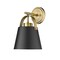 Z-Lite Z-Studio 1 Light Wall Sconce, Matte Black & Heritage Brass 726-1S-MB+HBR - alternate 5